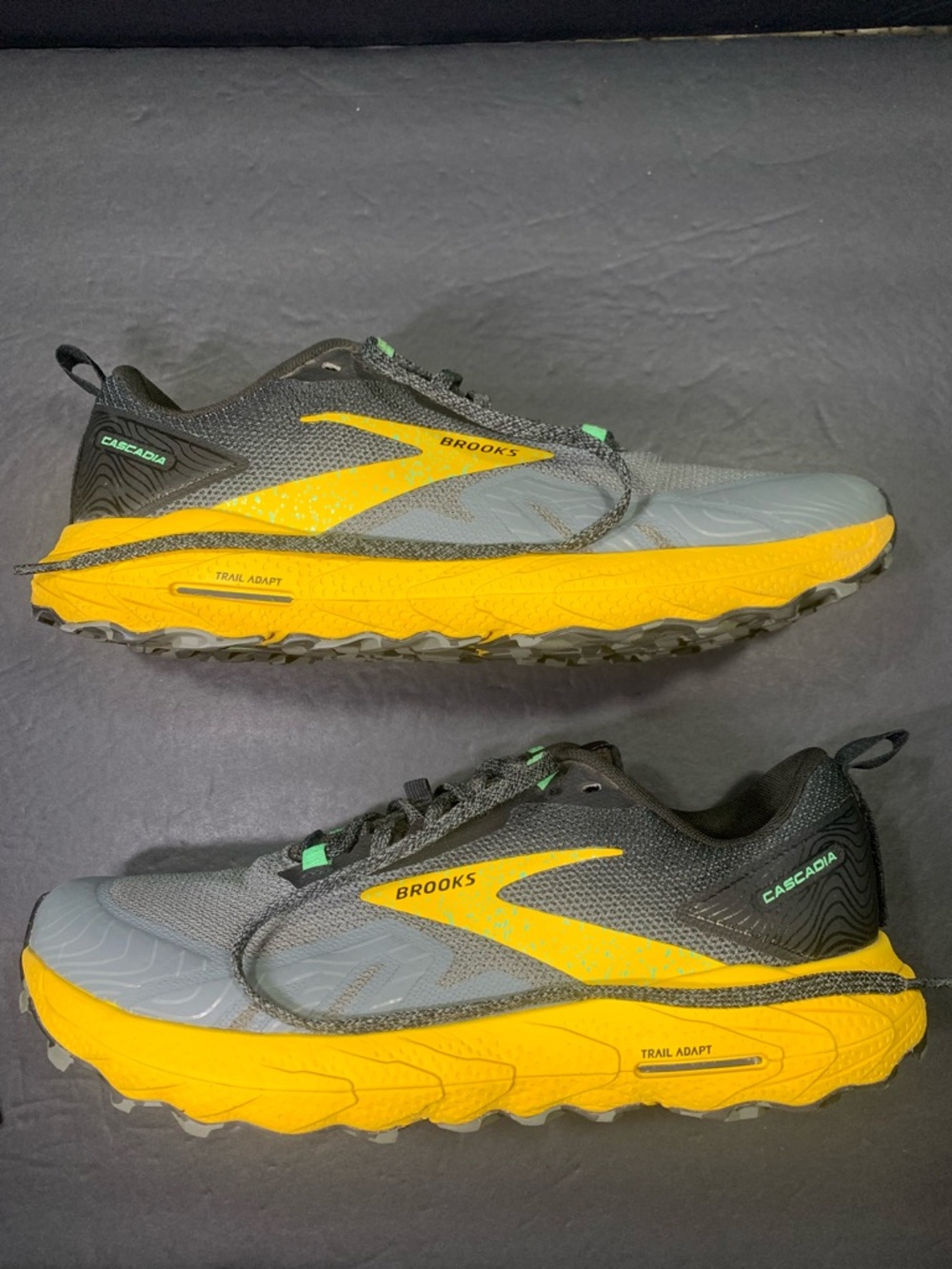 Brooks Cascadia 17 Men’s Gray Black Yellow Trail Running Sneakers Shoe Size-10
